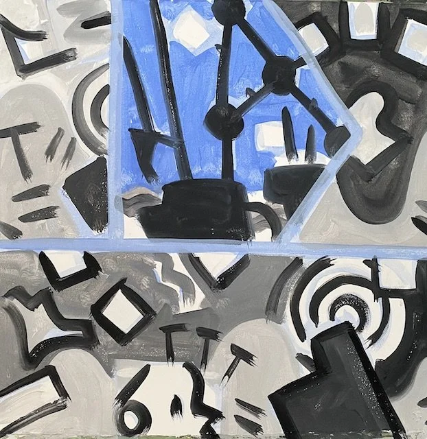 Canaan Still Life, Winter Remains cycle,  22 x 22", flashe on Arches, 2022  September