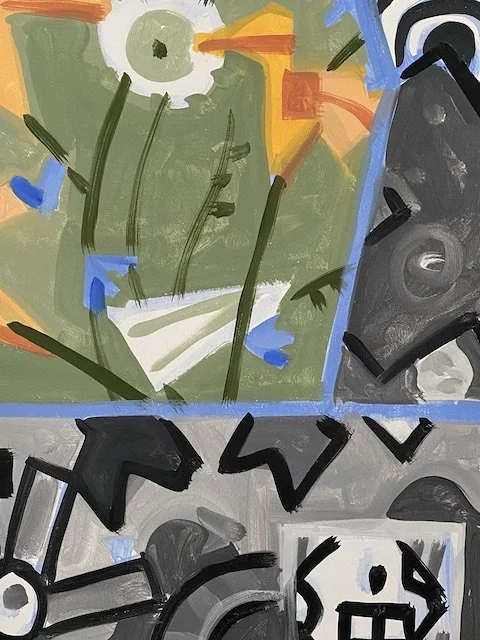 Canaan Still Life, Summer Day Lily cycle #1, 22 x 22", flashe on Arches, 2022