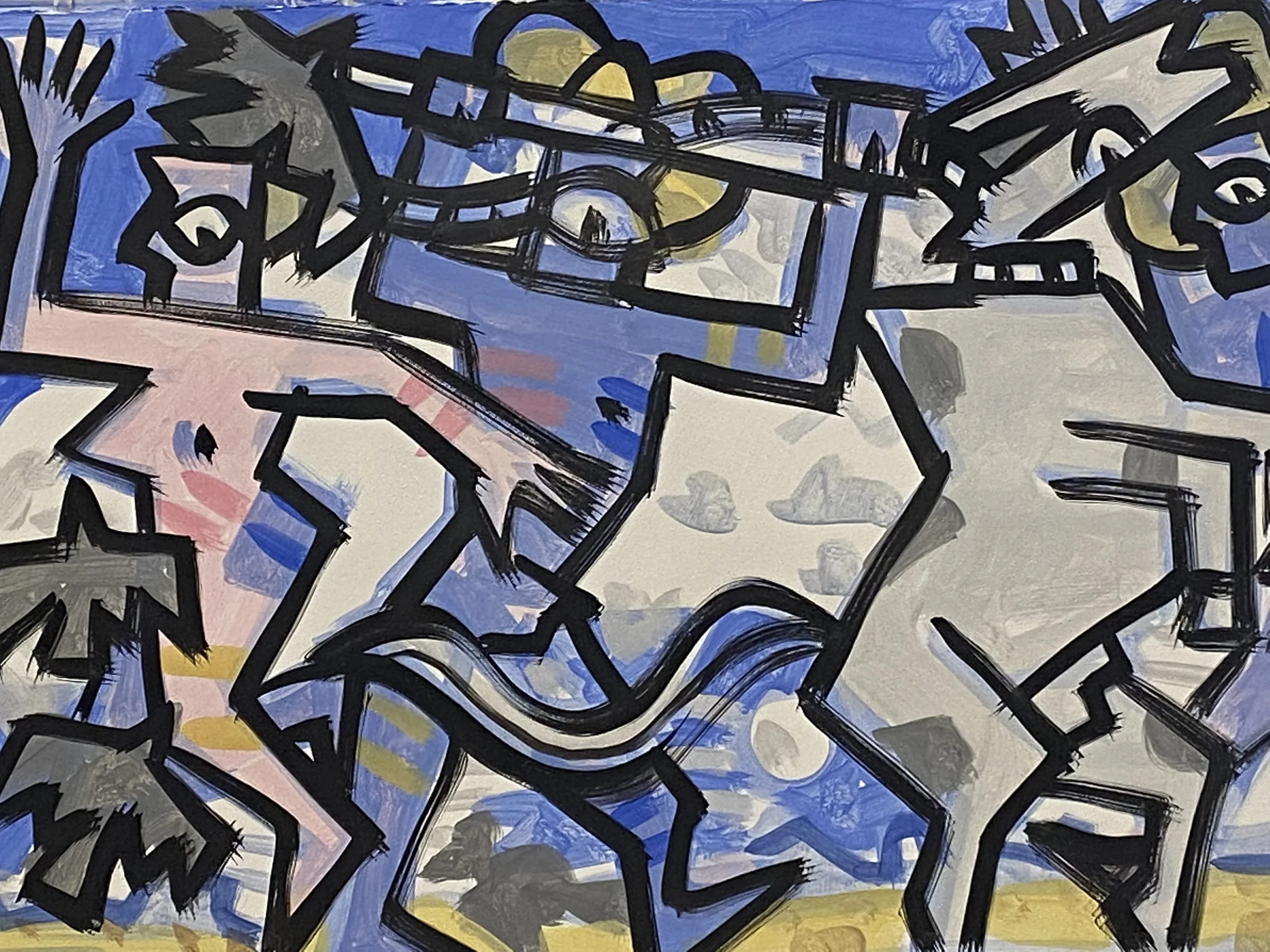 somethings up, California,  22 x 22" each, flashe on Arches, 2022  August 