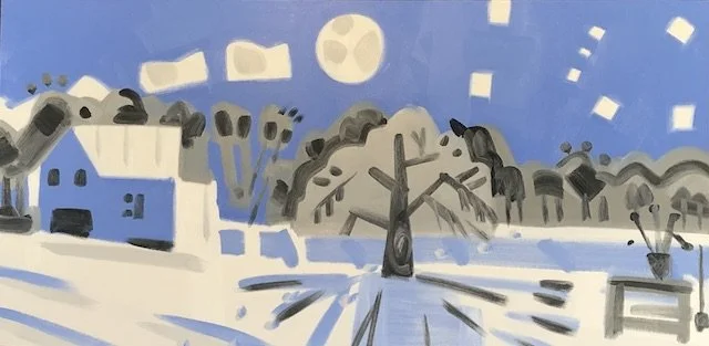 Canaan, Winter with Orion, 42 x 84", oil on canvas, 2019