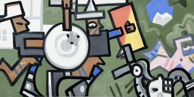 as if, Agon, a Fight,  22 x 30", Oil on Canvas, 2021-23