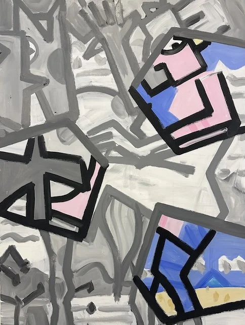 Fragment of a Wall, 90 x 68", acrylic on canvas, 2024