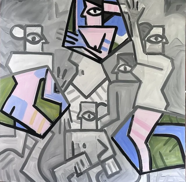 fragments of the Center, #1, 90 x 90", Oil on Canvas, 2024