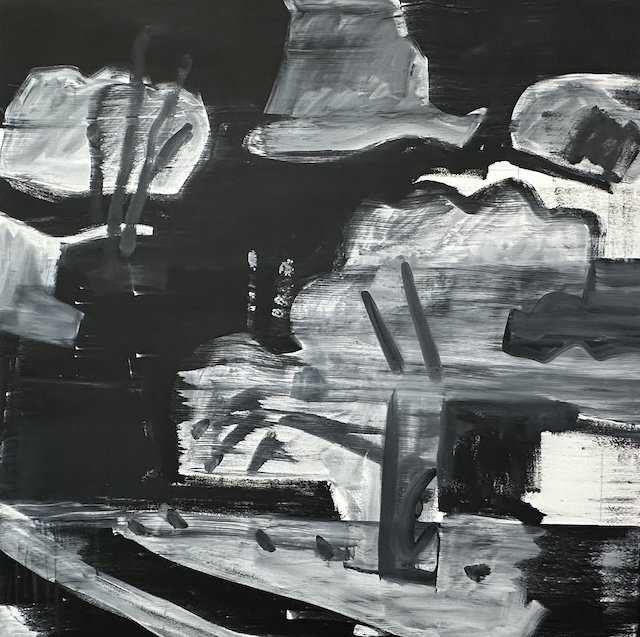 Romantic Phase, #1, 84 x 84", Gesso on Canvas, 2024