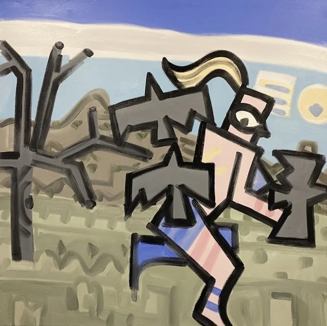 Into the silence, the caw of Ravens, #3,  oil on canvas, 60 x 60" , 2022