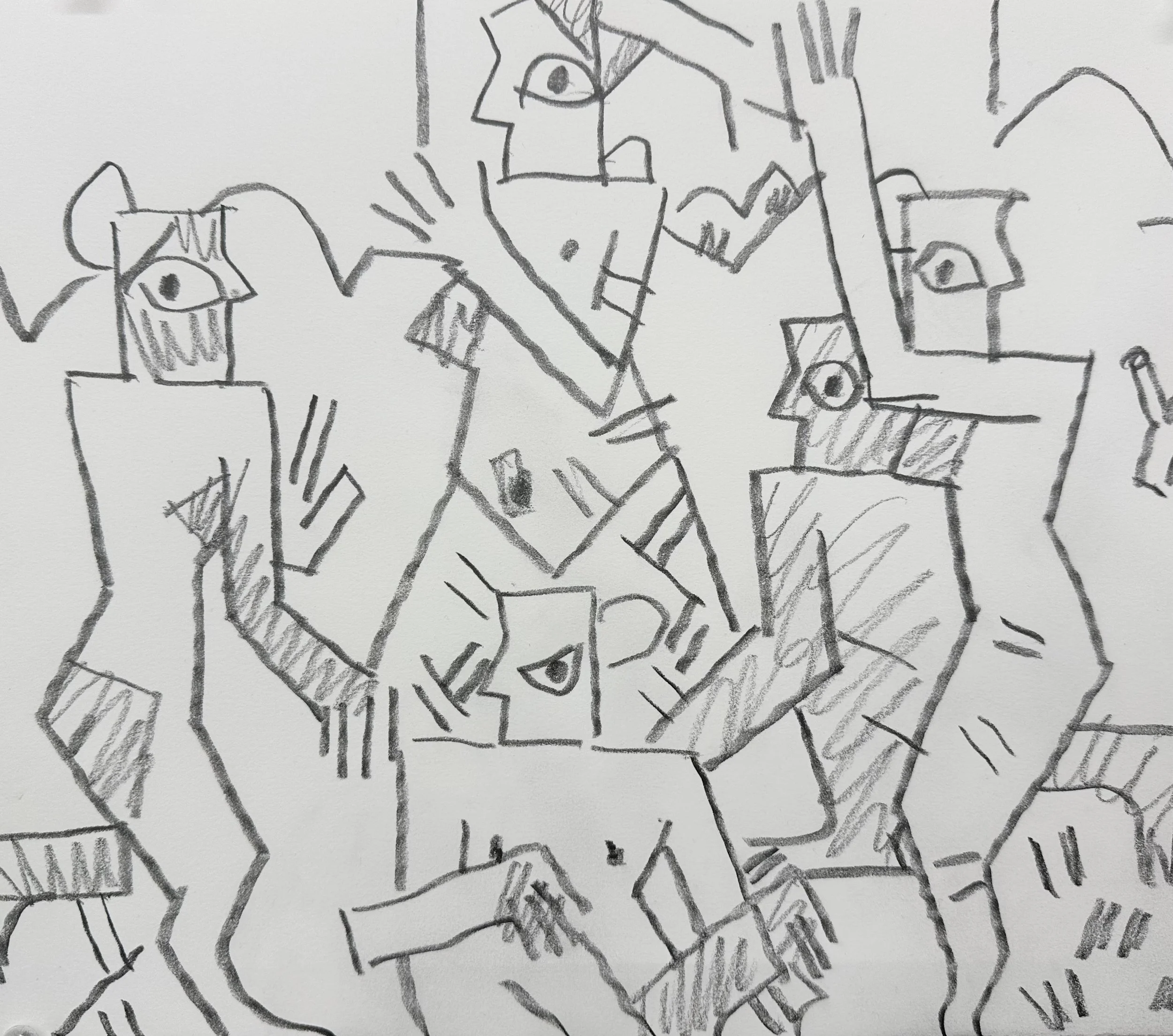 after painting, 15 x 15" lead on Arches, April 2024, Canaan