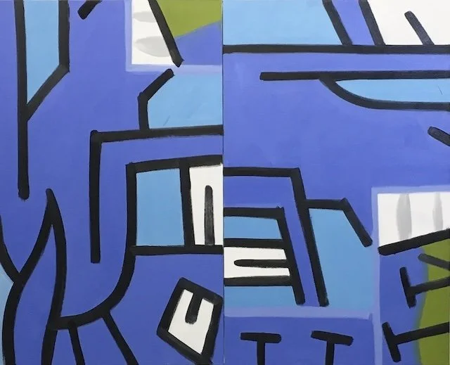 Blue Figure, Western Lagoon, 68 x 68”, o/c, 2016-17