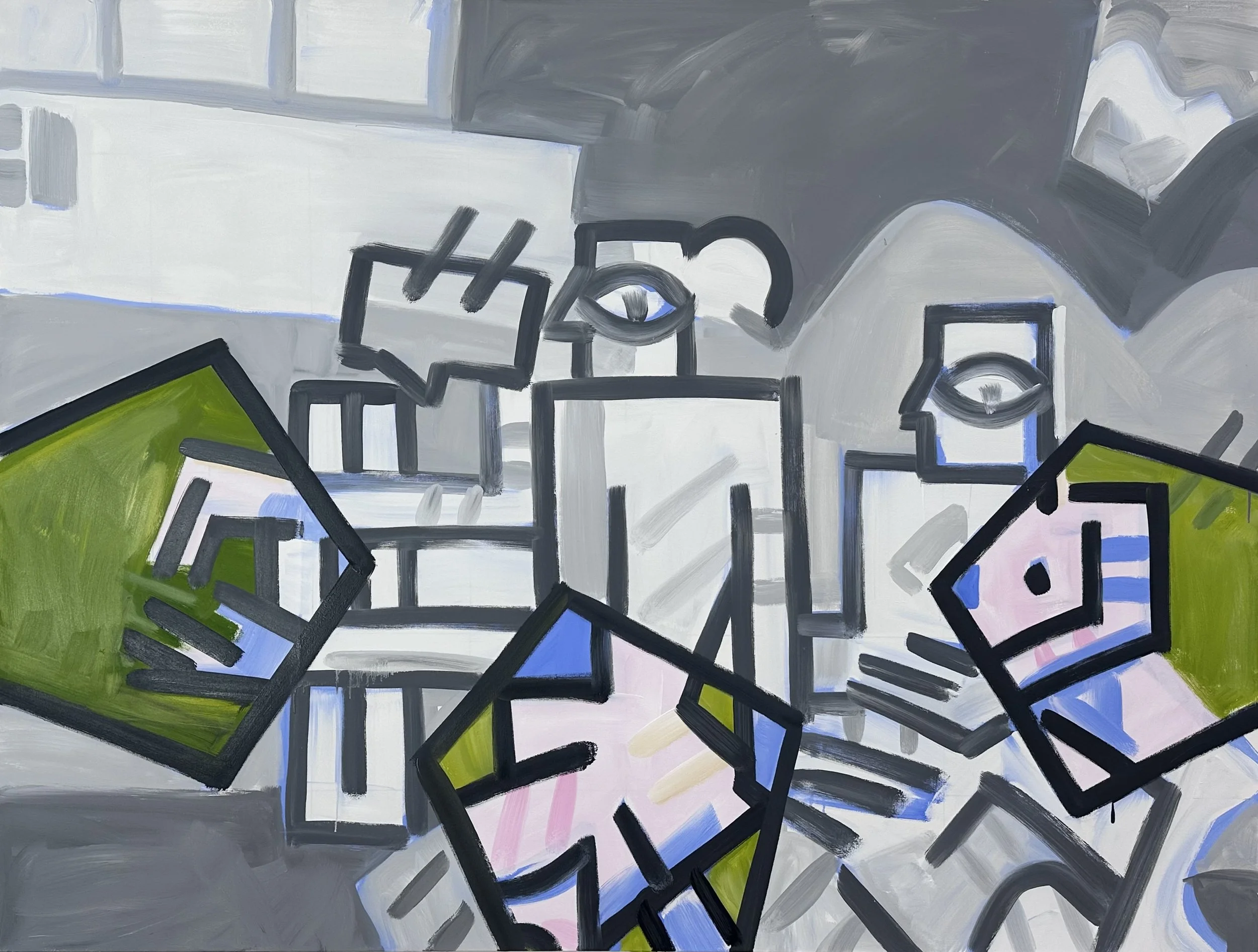  fragments of the Orgin of the Center, #2, 84 x 84", Oil on Canvas, 2020-24