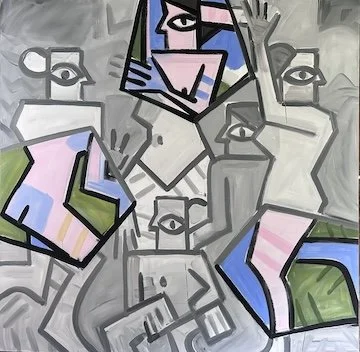 fragments of the Center, #1, 90 x 90", Oil on Canvas, 2024