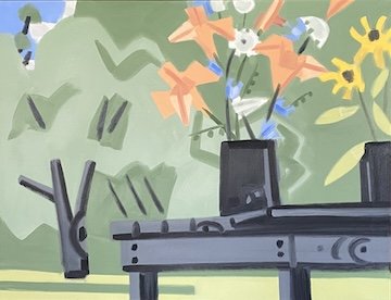 July Day Lilies #1, 46 x 60", oil on canvas, 2020