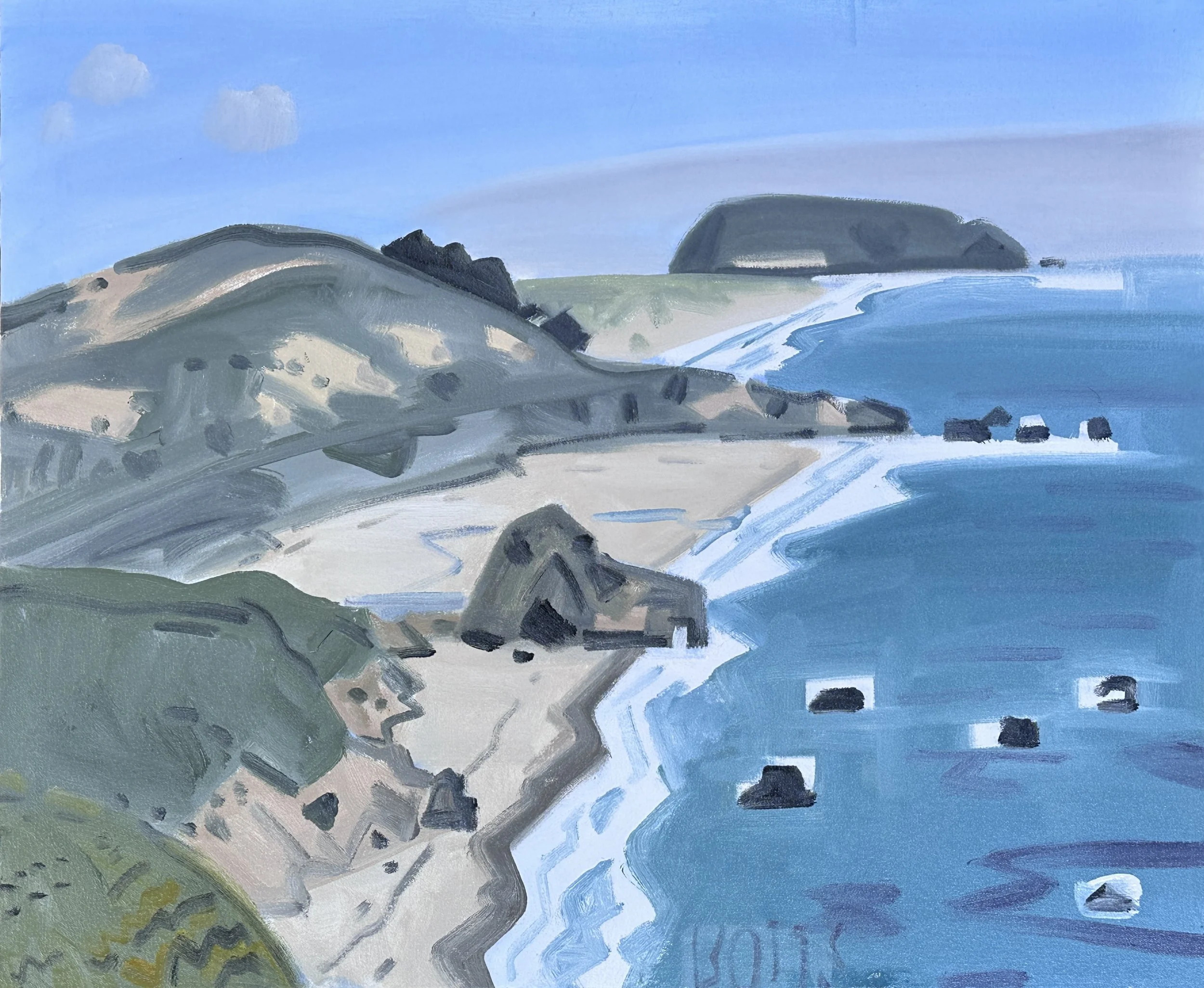 from Big Sur River to Pt Sur, 24 x 30, oil on canvas, 2025