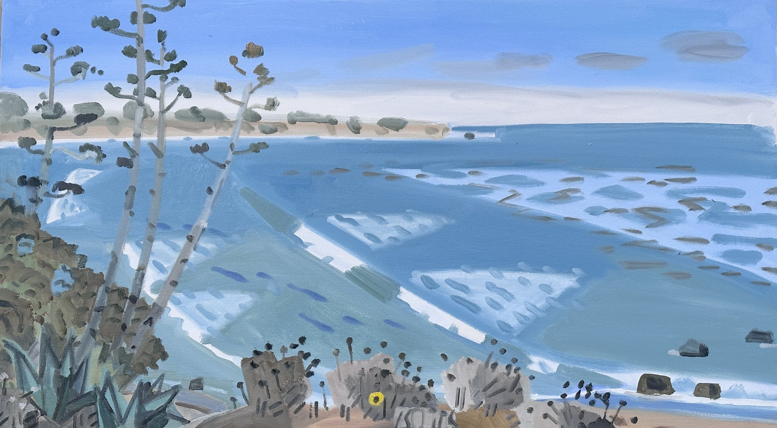 Coal Oil Point, looking south, 24 x 30", oil on canvas, 2025