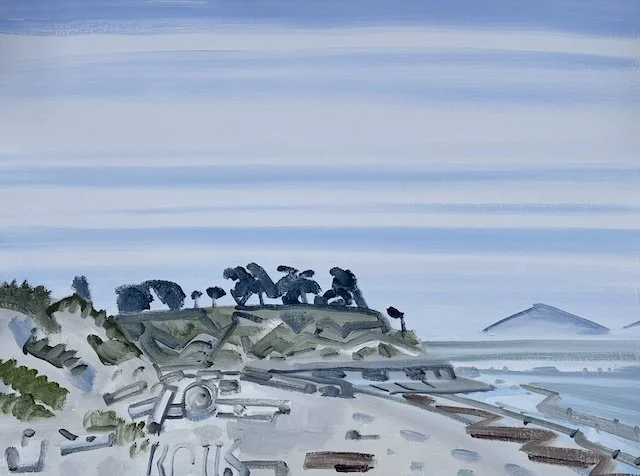 Coal Oil Pt, looking South from Beach, 18 1/4 x 24" , oil on canvas, 2025,