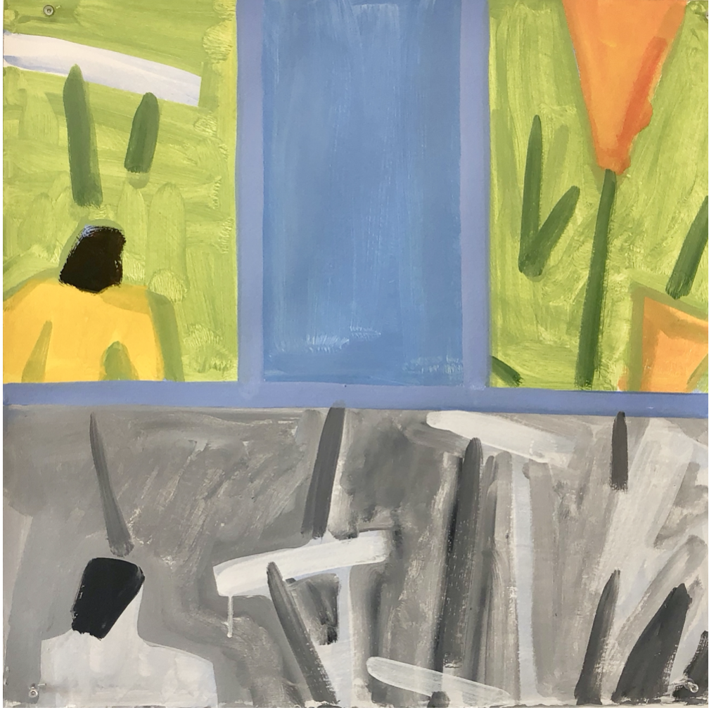 July Daylilies #1-4, 22 x 22, flashe on Arches, 2019