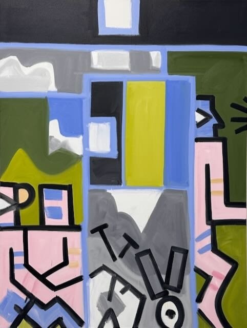Parts of a World, #3, 68 x 90", Oil and wax on canvas, 2025-2026