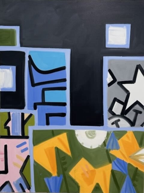 Parts of a World, #3, 68 x 90", Oil and wax on canvas, 2025-2026