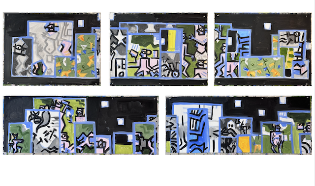 Night Studio , Canaan, 22 x various, flashe on Arches, 2024