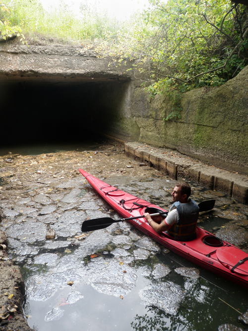  The narrow culvert was actually extremely deep, so I guess I really was in deep shit. 