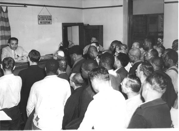  Kingsbury Run hobos being rounded up before being driven out of town, 1939 