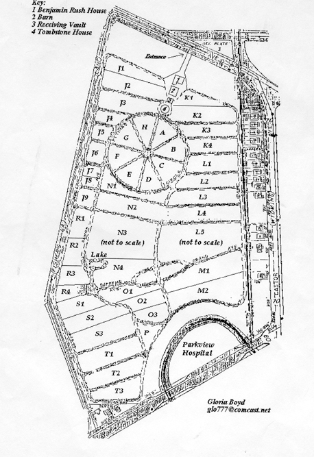 Map of Greenwood Cemetery