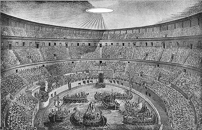 I saw this old engraving of a naumachia.