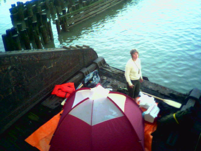 Camping on an abandoned ferry pier