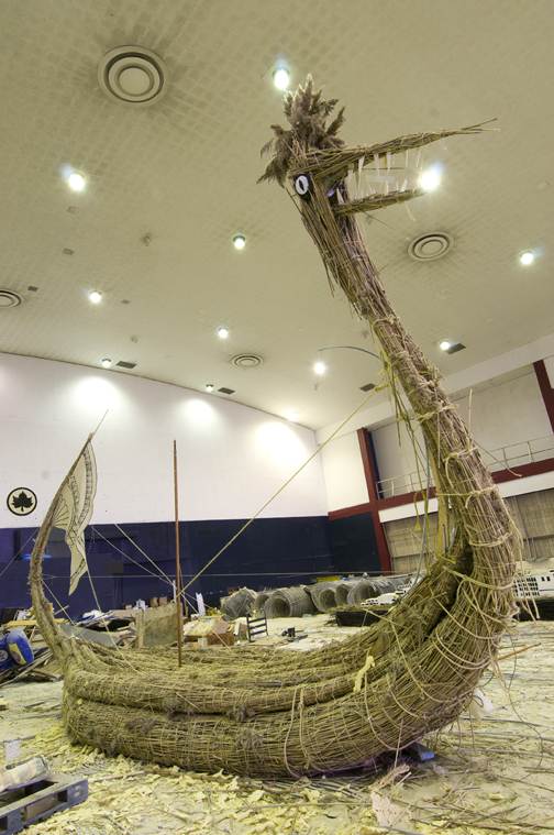 The first boat was modeled after an Egyptian papyrus reed boat.