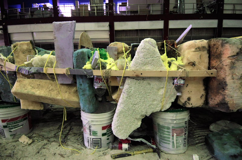 …with foam.