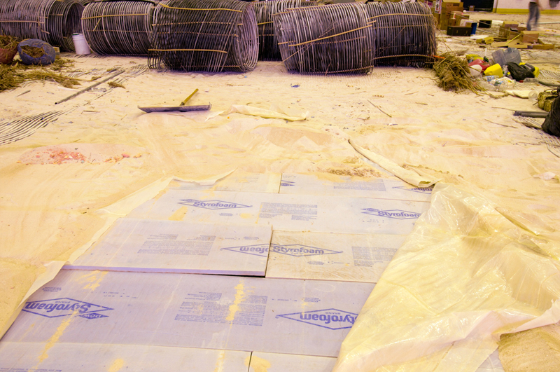  Fortunately, the hockey rink floor was lined with foam. 