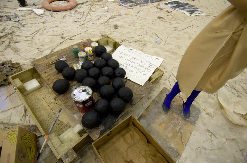 Others painted cantaloupes for cannonballs.