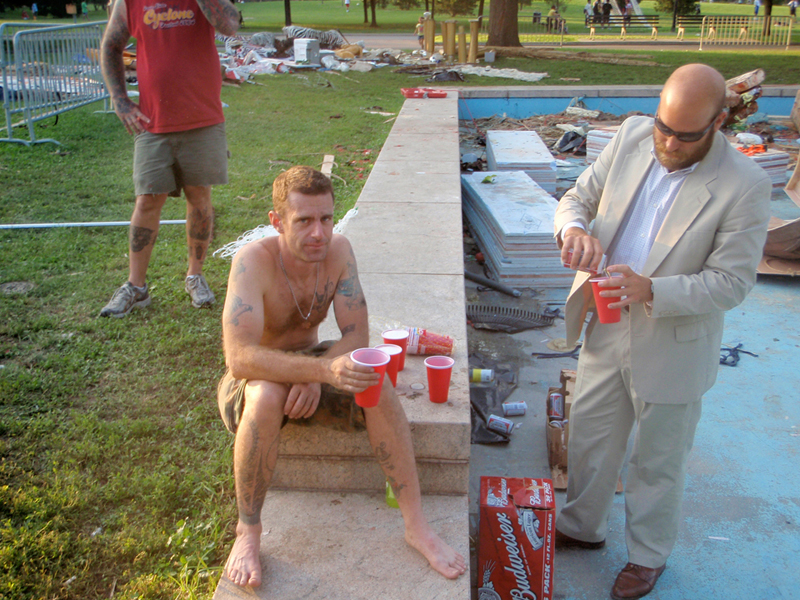 David Strauss came by with a QMA peace offering amidst the destruction.
