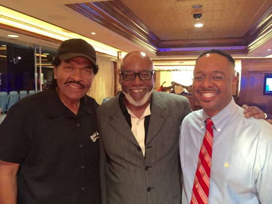 Dr. Rolando Herts (right) presented at the Jus' Blues Music Foundation's conference with CEO and founder Charles Mitchell (center) and GRAMMY-nominated blues legend Bobby Rush.
