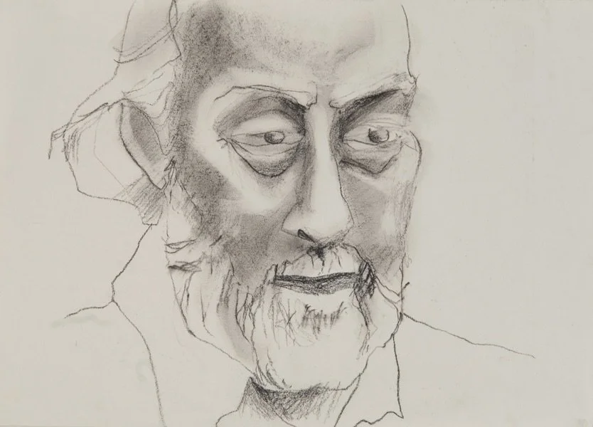   Harold Wright, Yellow Springs.  1999. Charcoal on paper, 8” x 12.” 
