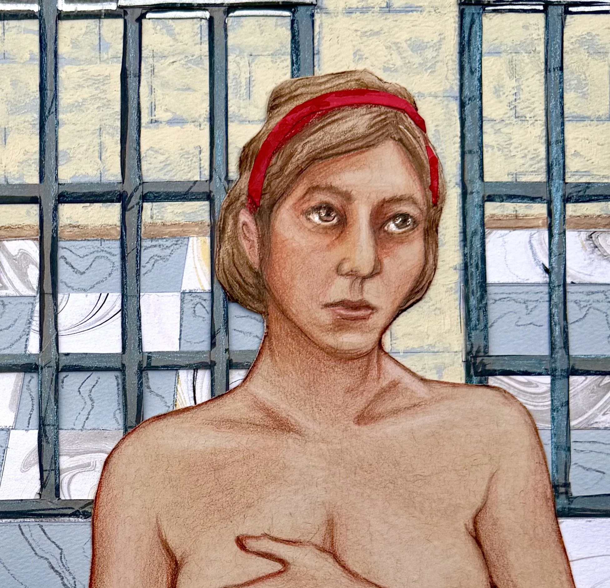  Detail from   ‘Strip-search, Paused By a Female Officer Because a Camera Was On, Orange County Sheriff’s Office Jail Room, Goshen, NY.’    