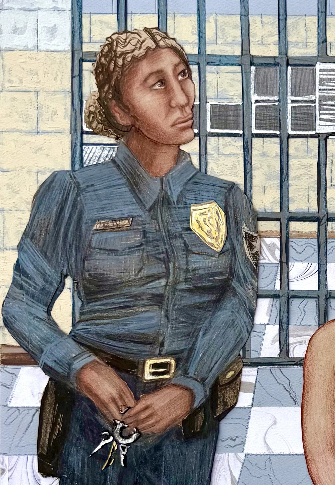  Detail from   ‘Strip-search, Paused By a Female Officer Because a Camera Was On, Orange County Sheriff’s Office Jail Room, Goshen, NY.’    