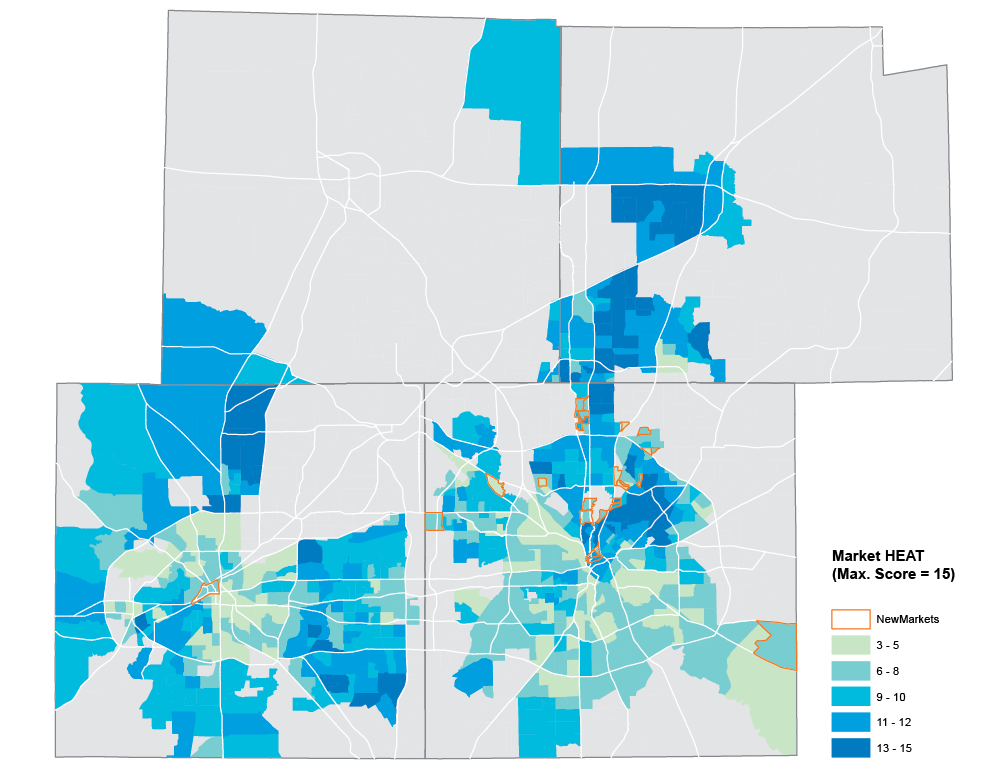 Market Heat Analysis Map for 2015