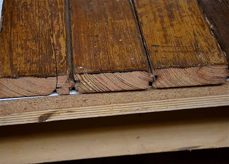 Reclaimed Antique Heart Pine, detail.