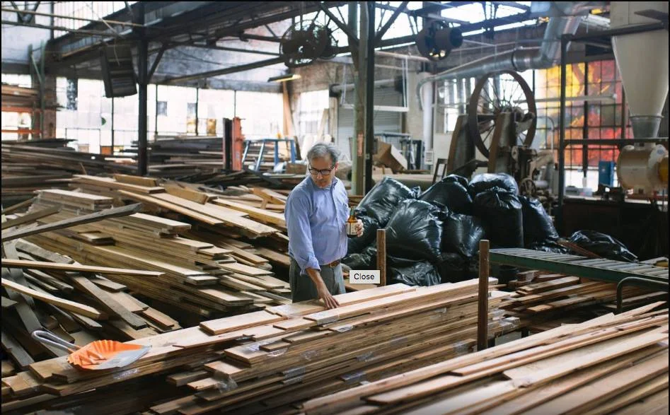 Ramsey with an order of flooring ready to be shipped out. This picture comes from a lovely photoessay on Savannah businesses by Wesley Verhoeve which you may read here: http://essays.oneofmany.co/savannah
