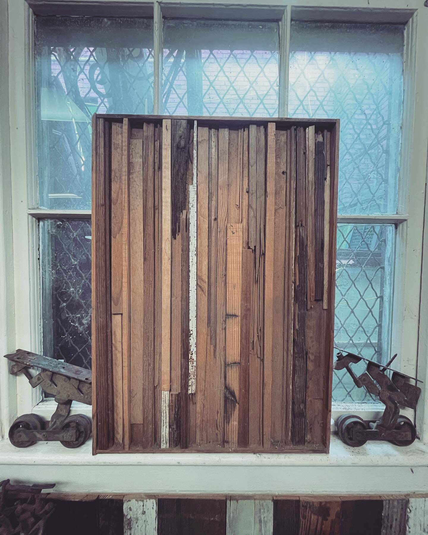 This peice fits nicely in a variety of spaces including our office lobby. Made from wood scraps around the shop. #sustainabledesign #reclaimedwood #aroundtheshop #art #woodart