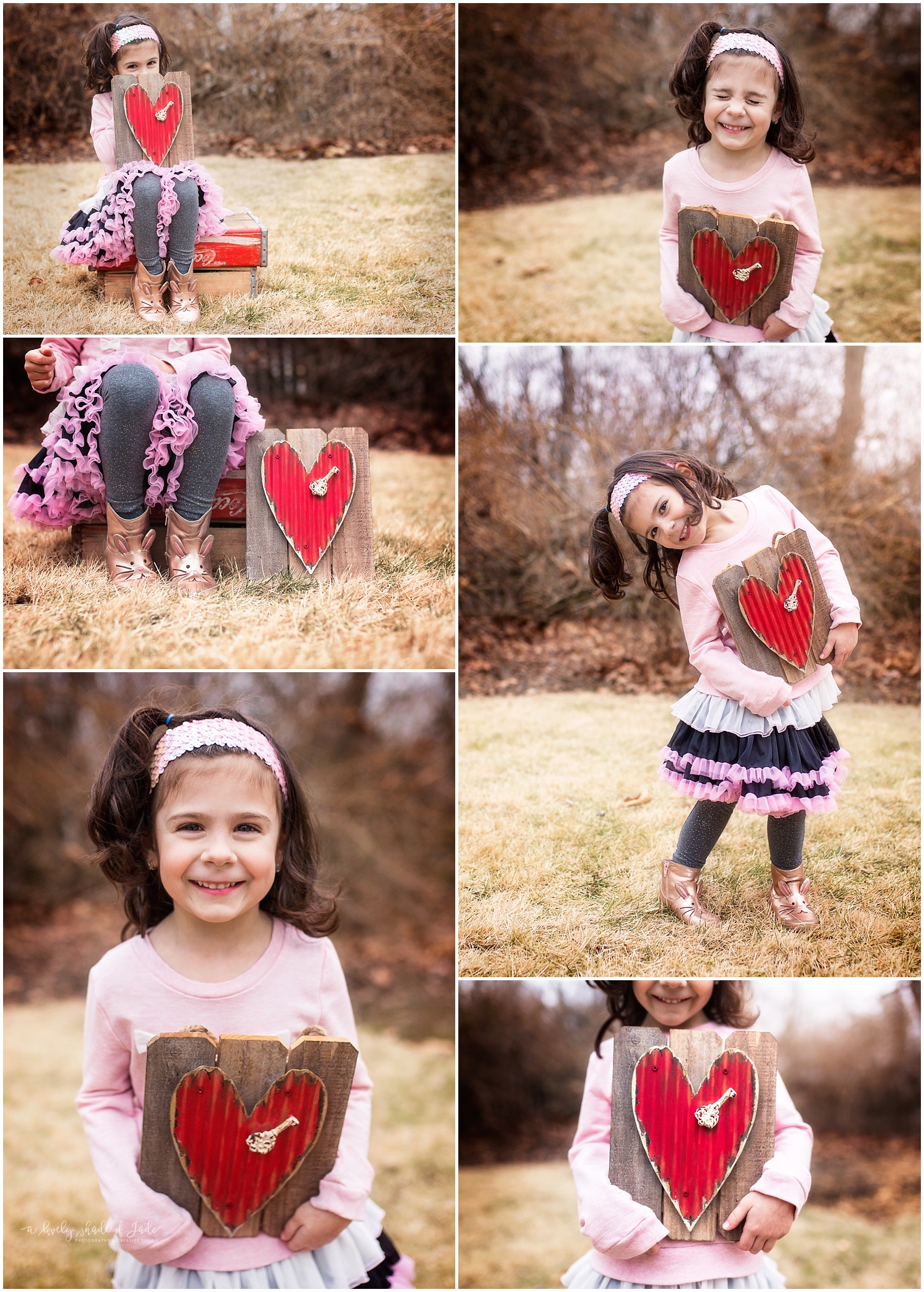 Above is a little sample of an outdoor Valentine mini session. These were taken in my backyard so the location will be different but will give you an idea.