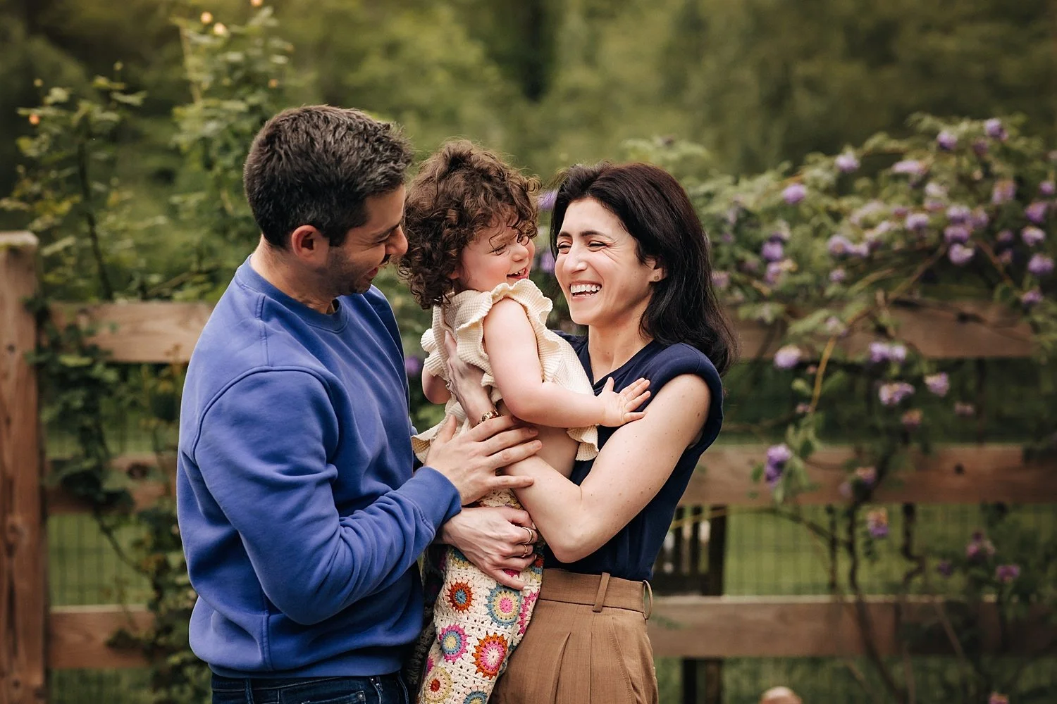 Morristown NJ family photographer capturing playful candid outdoor moments