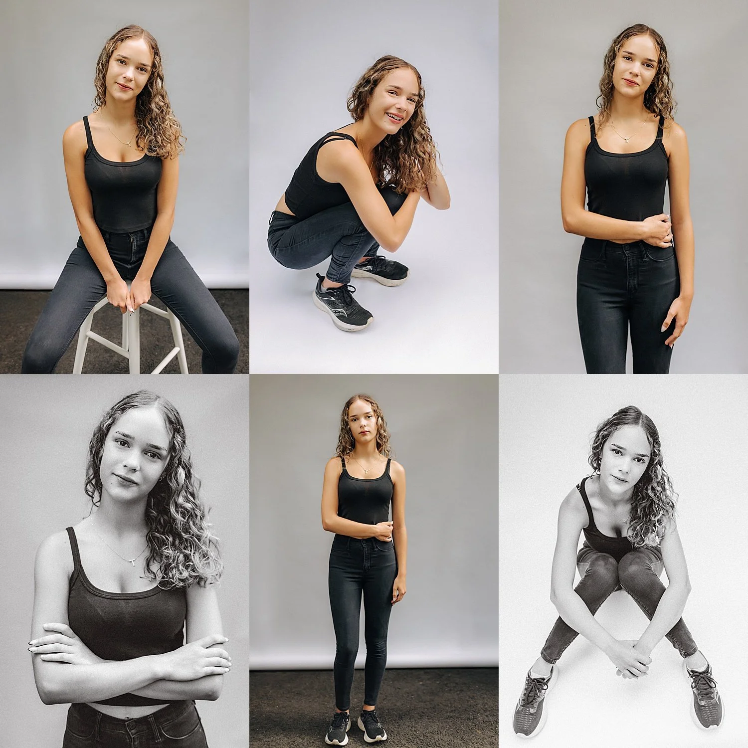 Simple Senior Session with White Backdrop in morristown nj