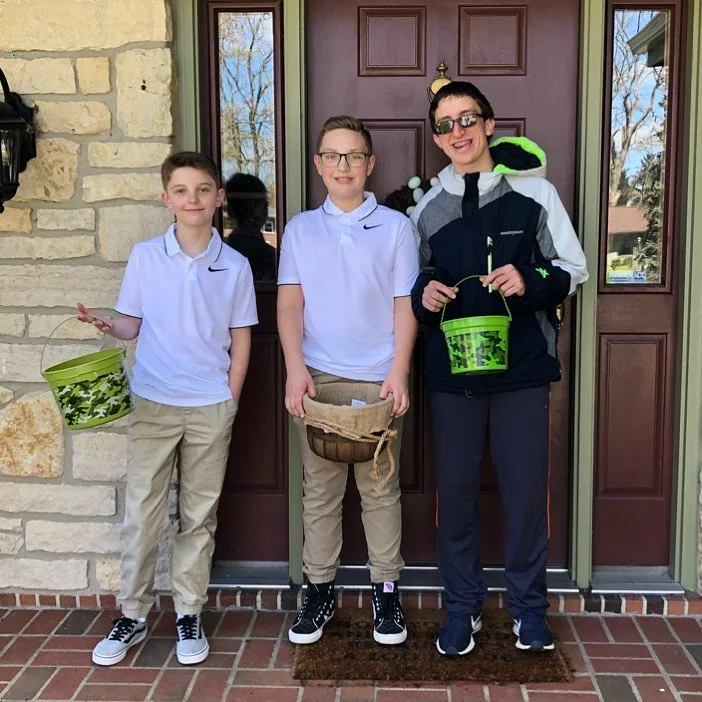 Carter, Evan, and friend and new brother in Christ Theo