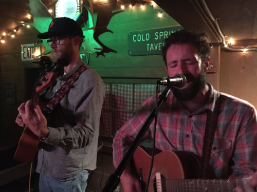 Grooving above a rushing cold spring, dancing friends and fire keepin' it hot in the cabin