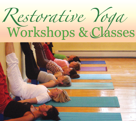 In addition to our 2 hour workshops, we offer Restorative Yoga Class on Fridays 6-7pm.