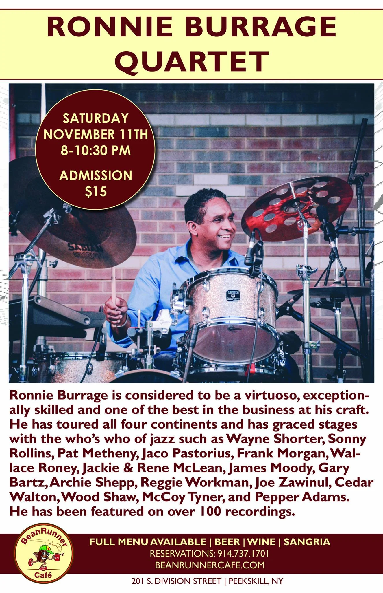 Ronnie Burrage Trio @The Beanrunner Cafe