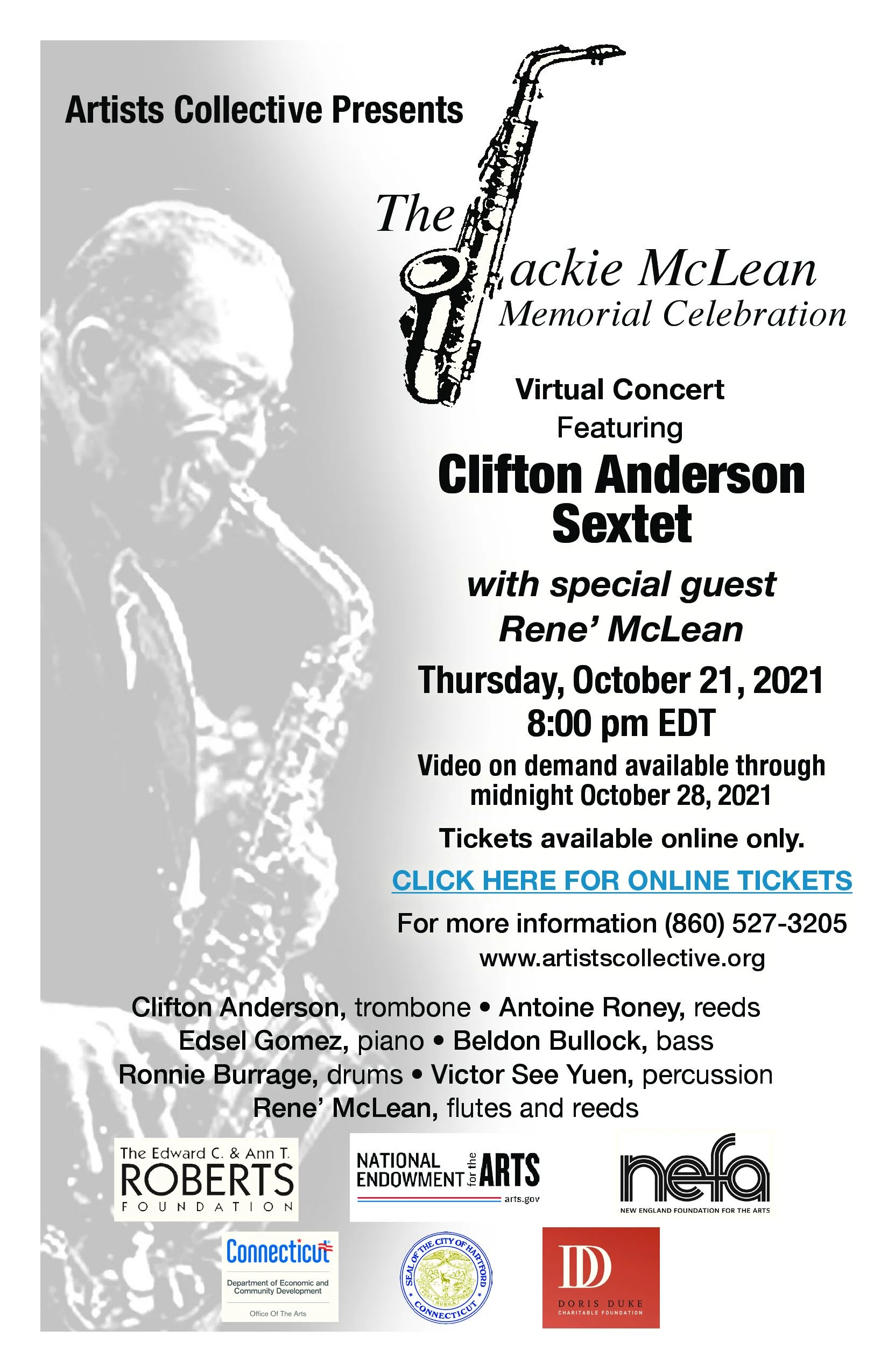 Remembering Jackie McLean w/Clifton Anderson Virtual Concert