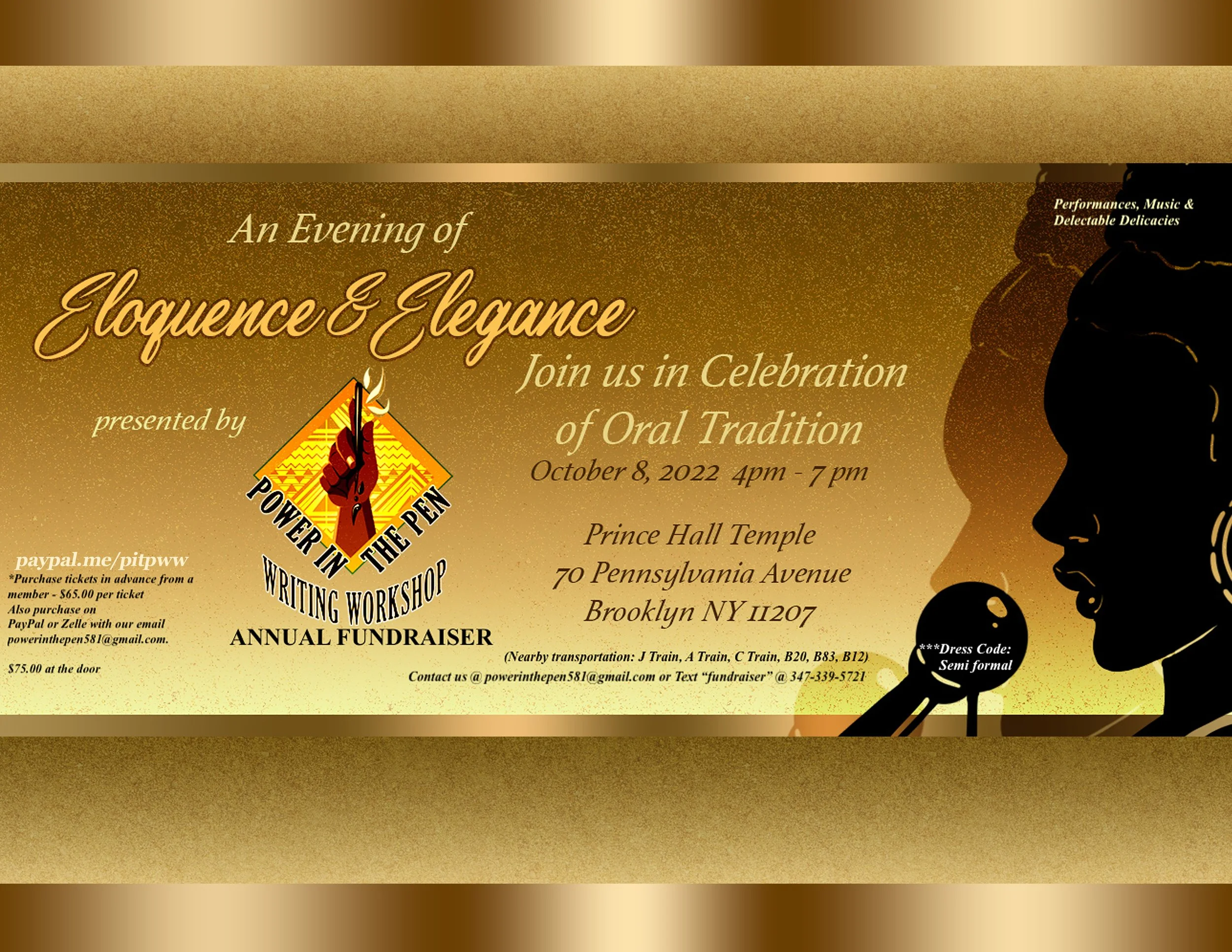 Power to the Pen Gala 7 Year Anniversary w/Cathie Wright Lewis