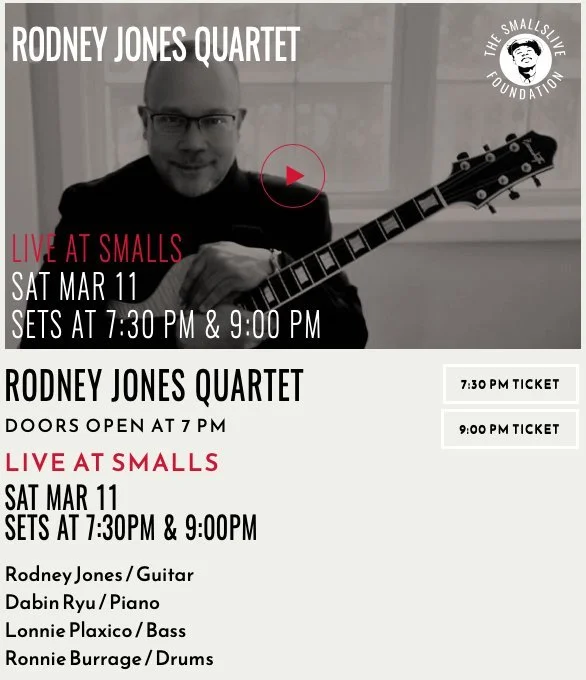 Rodney Jones Quintet @Small's Live