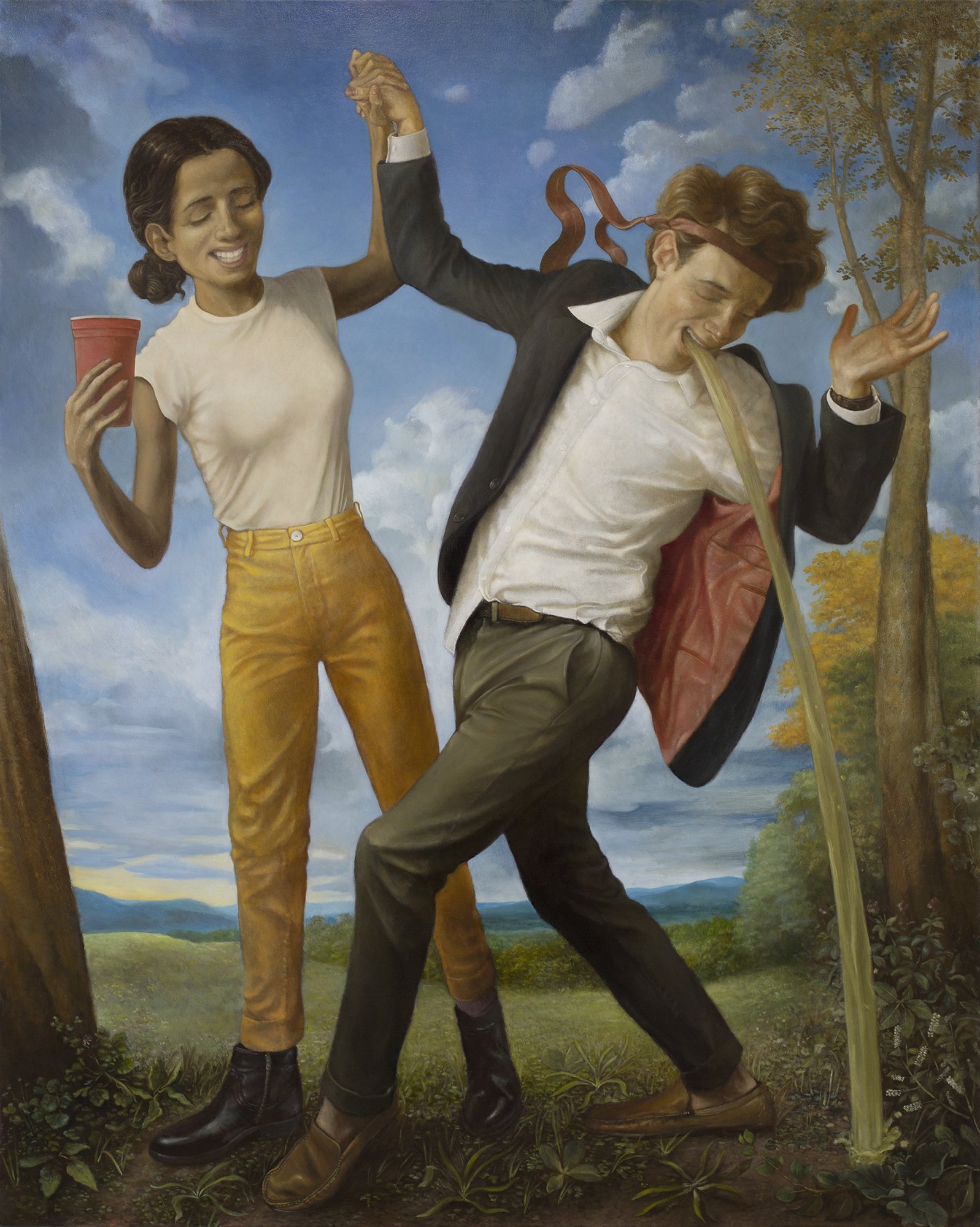    Keep Dancing Stupid,  2021  Oil on canvas, 60 x 48 inches 